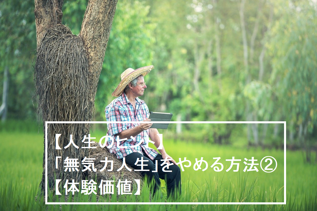 【人生のヒント】「無気力人生」をやめる方法②【体験価値】